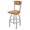 Holland Bar Stool Co 30" Swivel Counter Stool, Nickel Finish, Med Back, Med Maple Seat 83030ANMedMplBMedMpl - alternate 1